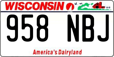 WI license plate 958NBJ