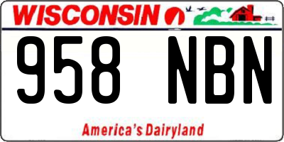 WI license plate 958NBN