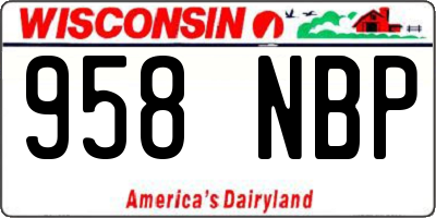 WI license plate 958NBP
