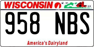 WI license plate 958NBS