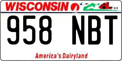 WI license plate 958NBT