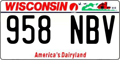 WI license plate 958NBV