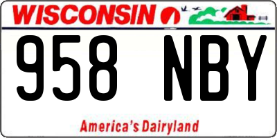 WI license plate 958NBY