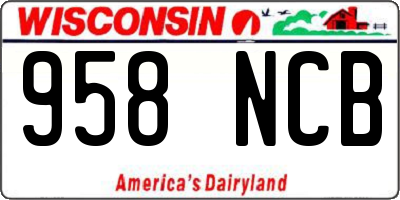 WI license plate 958NCB