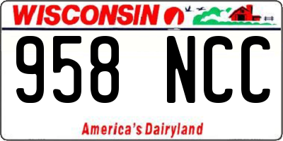 WI license plate 958NCC