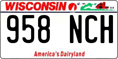 WI license plate 958NCH