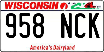 WI license plate 958NCK