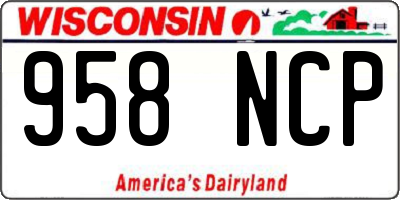 WI license plate 958NCP