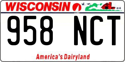 WI license plate 958NCT