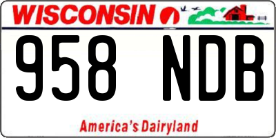 WI license plate 958NDB
