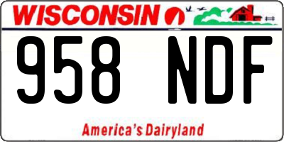 WI license plate 958NDF