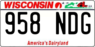 WI license plate 958NDG
