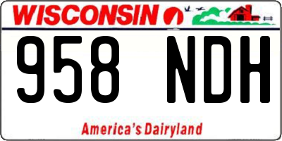 WI license plate 958NDH