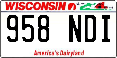 WI license plate 958NDI