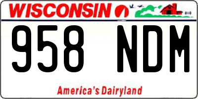 WI license plate 958NDM