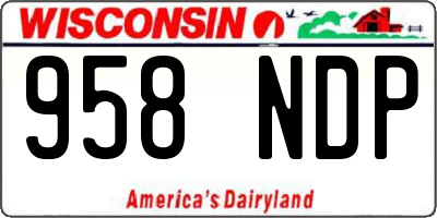 WI license plate 958NDP
