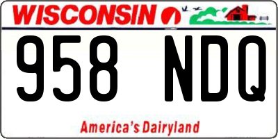 WI license plate 958NDQ