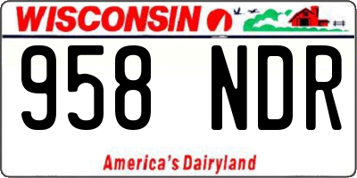 WI license plate 958NDR