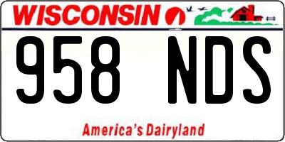 WI license plate 958NDS