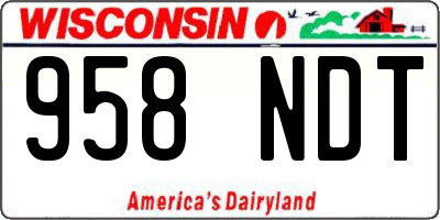 WI license plate 958NDT