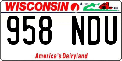 WI license plate 958NDU