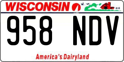 WI license plate 958NDV