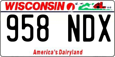 WI license plate 958NDX