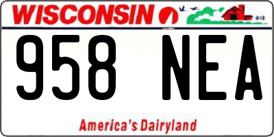 WI license plate 958NEA