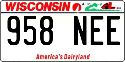 WI license plate 958NEE