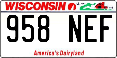 WI license plate 958NEF