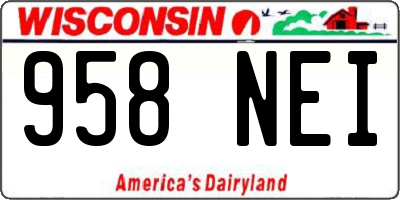 WI license plate 958NEI