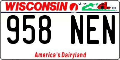 WI license plate 958NEN