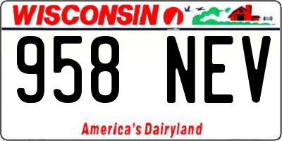 WI license plate 958NEV