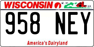 WI license plate 958NEY