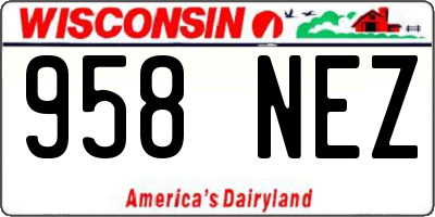 WI license plate 958NEZ
