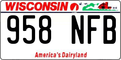 WI license plate 958NFB