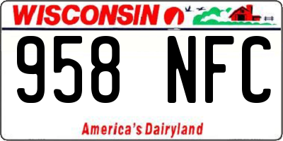 WI license plate 958NFC