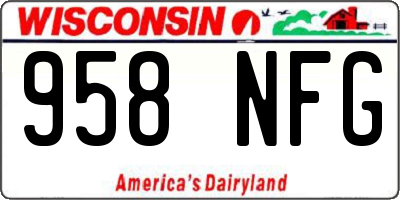 WI license plate 958NFG