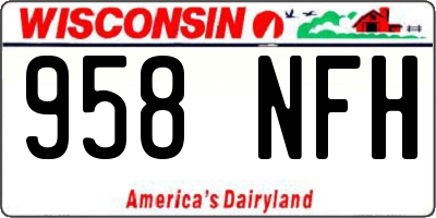 WI license plate 958NFH