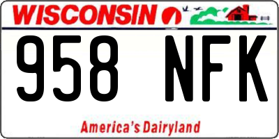 WI license plate 958NFK