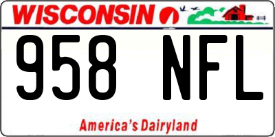 WI license plate 958NFL
