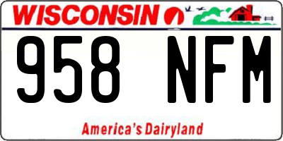 WI license plate 958NFM