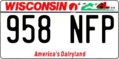 WI license plate 958NFP