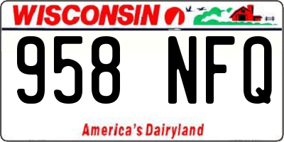WI license plate 958NFQ