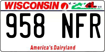WI license plate 958NFR