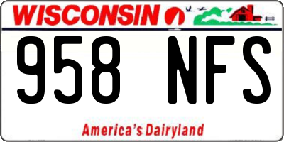 WI license plate 958NFS