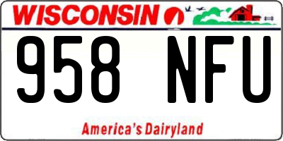 WI license plate 958NFU