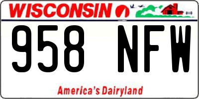 WI license plate 958NFW