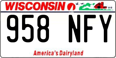 WI license plate 958NFY