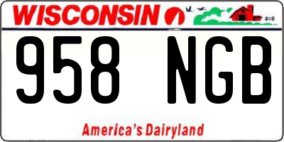 WI license plate 958NGB